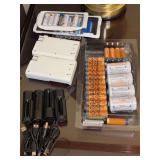 Selection of rechargable batteries and chargers