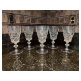 Set of (6) vintage Westmoreland Glass Company Thousand Eye pattern water goblets - 6-3/4” tall
