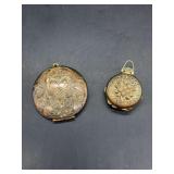 (2) beautiful gold-tone decorative locket pendants