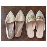 (2) pair of NEW ladies tan suede shoes - left is Steve Madden size 6.5M and right is Bisonspirit size 7