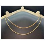 (2) 14K yellow gold short chains - 10 grams