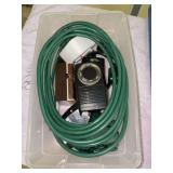 Clear storage box with extension cord and light timers
