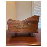Early Vintage Converted Hand Painted Crib/Magazine Rack - 17 x 10-1/4 x 12 tall