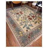 100% Hand Tufted Wool Rug - needs cleaned - piece #32 - design 3010 - color ivory/Buff - 7’6” x 9’6”