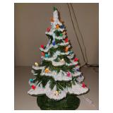 Vintage ceramic lighted Christmas tree with multi-color lights - working condition - bulb not included - 17” tall