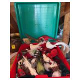Ornament storage box full of bird ornaments