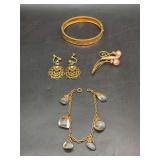 Grouping of very nice gold-filled jewelry - all are 1/20 12K GF - clasp on charm bracelet needs repaired