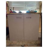 Metal shop cabinet and contents - 27 x 19-1/2 x 24-1/2 tall