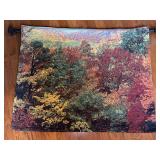 Lovely signed  “Autumn Grande” tapestry wall hanging with rod - 42 x 35