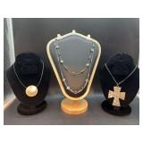 Grouping of dress-up or down costume necklaces