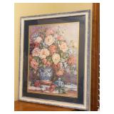 Decoratively framed and signed still life print is "Her Majesty