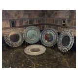 Set of (6) Vintage Westmoreland Thousand Eye Clear Luncheon Plate ~ 8 1/2"D