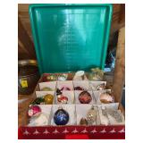 Ornament storage box full of bird ornaments