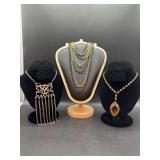(3) dress-up or dress-down necklaces - far right needs new clasp