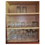 Contents of kitchen cabinet glassware - wine glasses, Libbey Orbita tumblers and more