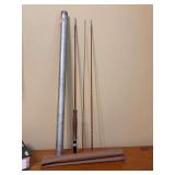 Vintage Phillipson Paragon Bamboo Fly Rod introduced in 1949 by Bill Phillipson - comes with cloth bag and aluminum storage tube