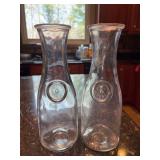 Set of (2) Full Litre Wine Decanters