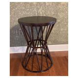 At Home brand hourglass-shaped wire frame base accent table - 18”D x 24” tall