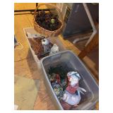 (2) totes of holiday decor - fall & Easter