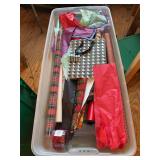 Large grouping of Christmas-related items - greenery, gift bags, wrapping paper and more (see all pics)