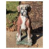 Solid concrete Boxer statue - 24” tall