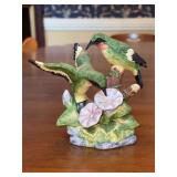 “Nature’s Song” Ruby-Throated Hummingbird by Russ Berrie porcelain home decor - #15445 - Reg.  No. AB/6850 - 4-1/2” tall