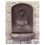 Resin wall hanging fountain - pump does come on when plugged in - 17 x 10 deep x 27 tall