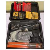 Miscellaneous drill bits in a hard shell DeWalt Case