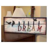 Great looking all metal “Dream” wall art - 32 x 12