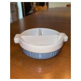 Vintage Hankscraft Ceramic Baby Food Divided Warming Dish - 5-3/4”D x 2-3/8” tall