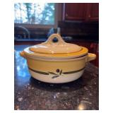 Williams-Sonoma VIRGINIA pattern Italy lidded casserole/souffle - 7-1/2”D x 3” tall -