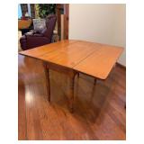 Vintage drop leaf table with triangle inlays - top need reattached to base