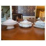 Grouping of (3) very nice vintage porcelain/China soup tureens
