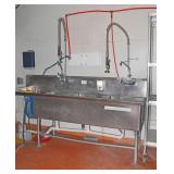 Commercial 3 VCT Stainless Steel Sink W/Drain Shelf