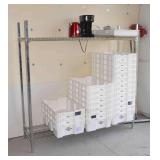 Metal Shelf W/ Plastic Containers