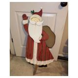 36” tall tin Santa with yard stake