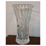 Vintage Heavy Clear Cut Lead Crystal Vase - 11-3/4” tall