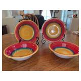 Set of (4) Royal Norfolk Mambo Fiesta Swirl Soup Bowls