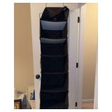 (3) hanging (over the door) shoe/sweater/clothing organizer - one navy and one off-white