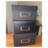 Grouping of (3) storage boxes - average size 7-1/2 x 11 x 4-1/2 tall