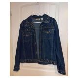 Ladies Tantrum brass studded denim jacket - size L