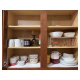 Contents of kitchen cabinet - cups, plates, bowls and more