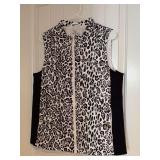Ladies “Kim Rogers” cheetah print puffer vest with spandex sides - size M