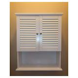 Nice looking over the toilet white wooden 2-door cabinet - 23-3/4 x 8-1/2 x 28-3/4 tall