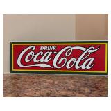 Porcelain enameled rectangular reproduction Collector Coca-Cola Sign -  - in great condition - 18 x 6