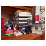 Grouping of office supplies - all jewel cases are empty