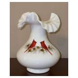 Masterpiece Porcelain (Commissioned by HOMCO) Ruffle Top Vase with COA - hand painted by Jim Andrick - 7” tall - beautiful piece