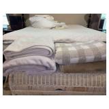 Grouping of (4) super soft Sherpa lap throws - believe it or not, winter is coming and these will feel great!