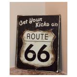 Metal Route 66 sign with rustic design by Square One - 8 x 10 - in great condition