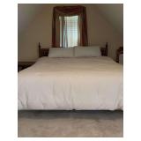 Vintage king size bed frame and headboard - includes (2) Ralph Lauren king size pillows - MATTRESSES AND COMFORTER ARE NOT INCLUDED